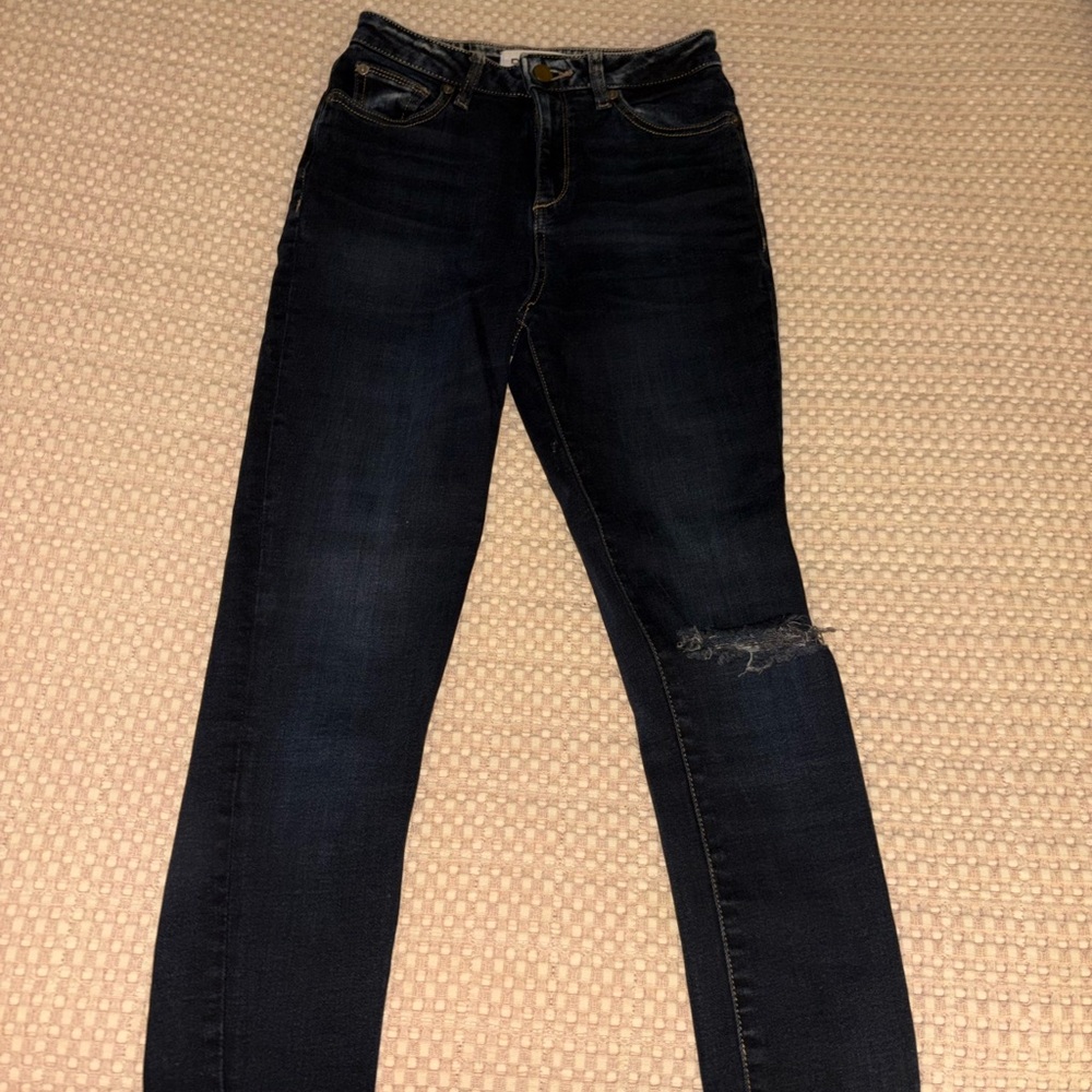 DL1961 Midnight Blue Ripped Skinny Jeans